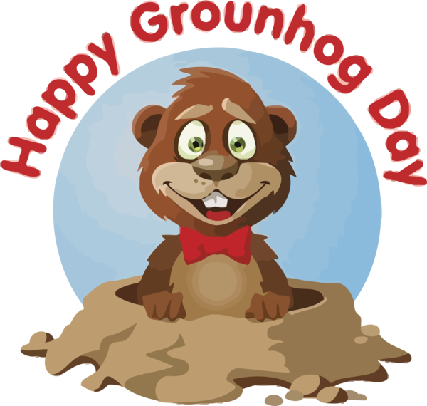 Groundhog Day Cartoon For Holiday 2020 PNG Image