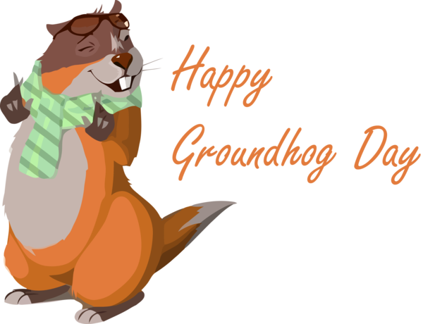 Groundhog Day Cartoon Font Tail For Eve PNG Image
