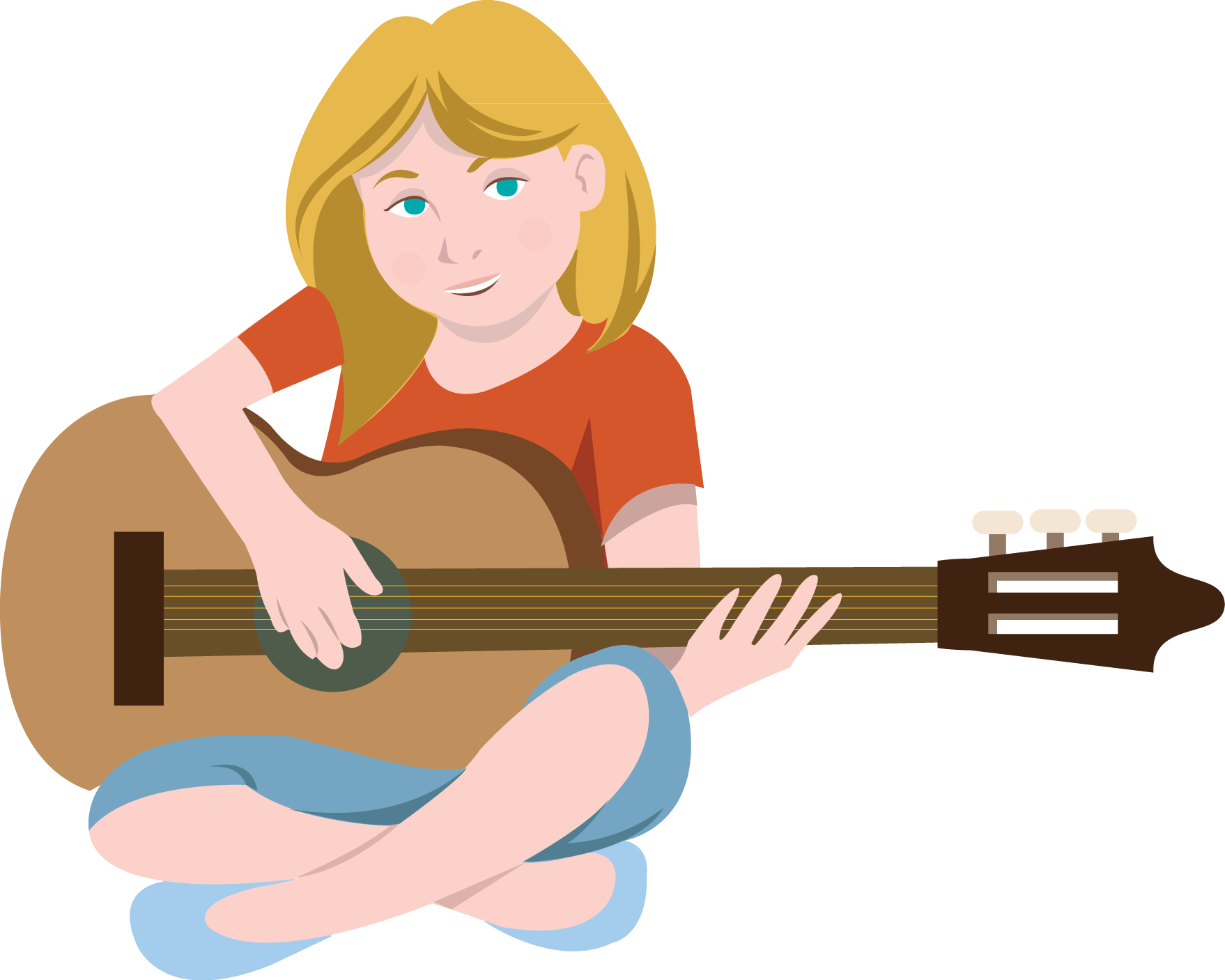 Guitar Acoustic Girl Free PNG HQ PNG Image