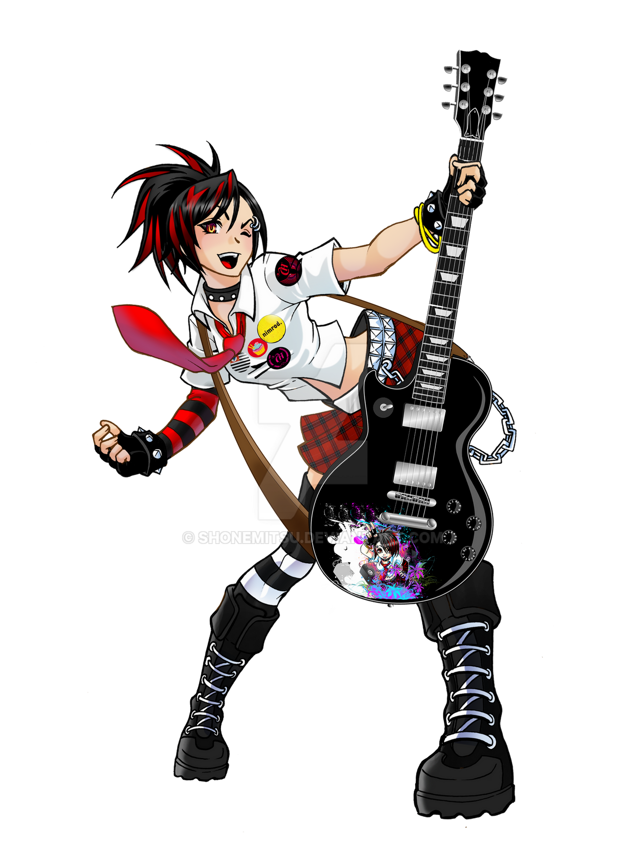 Guitar Girl Anime PNG Free Photo PNG Image