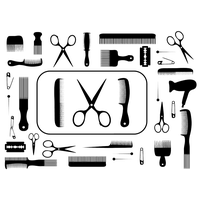 Clipper And Beauty Parlour Hair Black White PNG Image