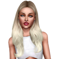 Sims Blond Color Hair Human World Miss PNG Image