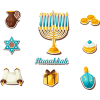 Hanukkah Yellow Menorah For Happy Poem