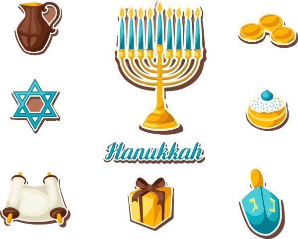 Hanukkah Yellow Menorah For Happy Poem PNG Image