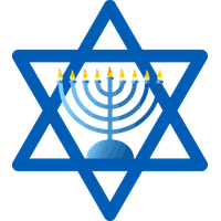 Hanukkah Line Symbol Logo For Happy Games