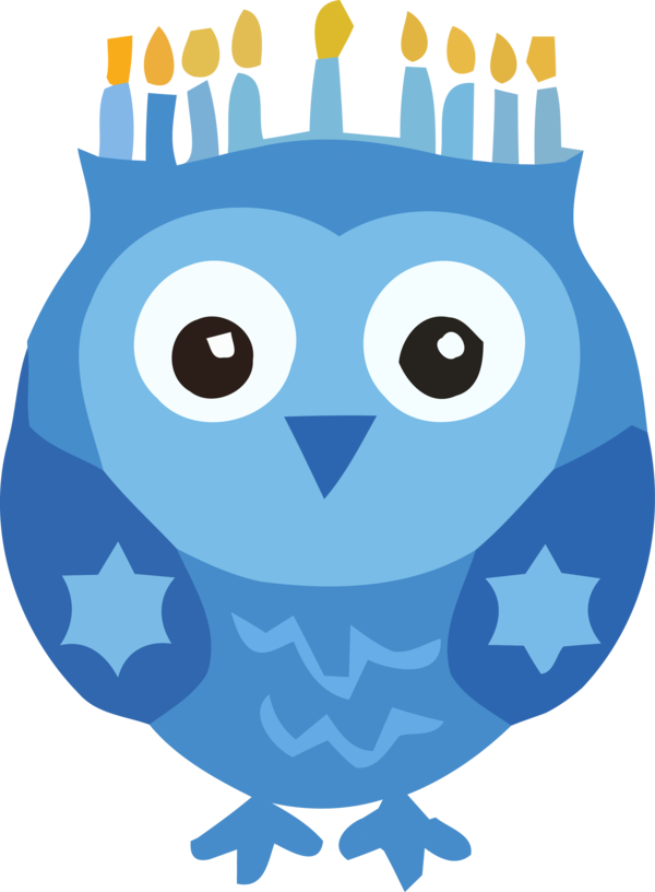 Download Hanukkah Owl Cartoon Bird Of Prey For Happy Colors HQ PNG Image |  FreePNGImg