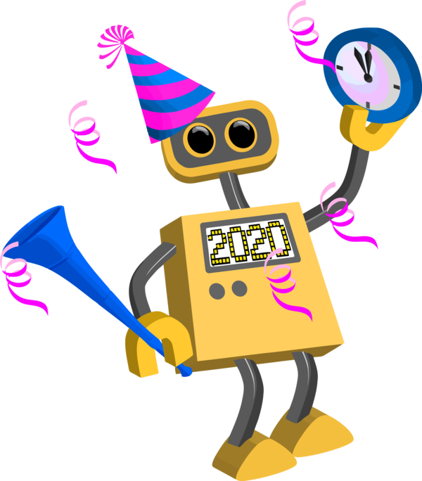 Download New Year Cartoon Technology For Happy 2020 Day HQ PNG Image |  FreePNGImg