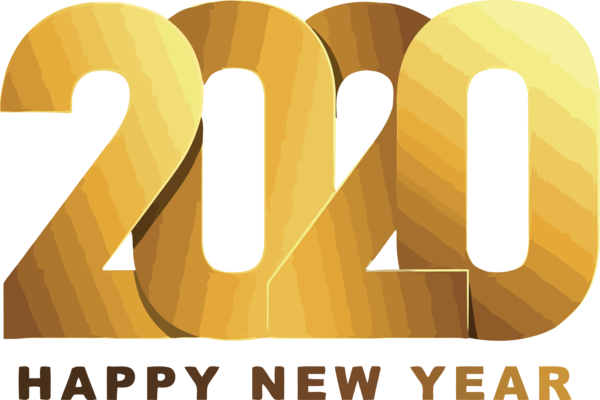 New Year 2020 Font Text Line For Happy Traditions PNG Image