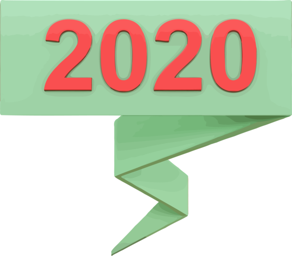 New Years 2020 Green Text Font For Happy Year Celebration 2020 PNG Image