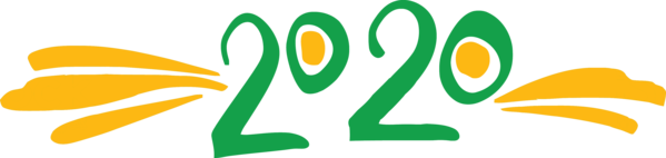 New Year 2020 Green Text Font For Happy Themes PNG Image