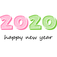 New Year Green Text Font For Happy 2020 Destinations