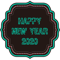 New Year Label For Happy 2020 Celebration