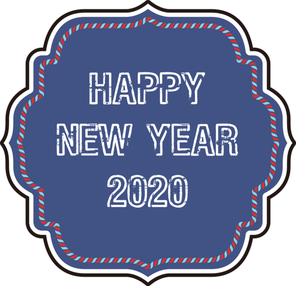 New Year Label For Happy 2020 Themes PNG Image