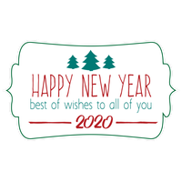 New Year 2020 Line Christmas Eve For Happy Gifts