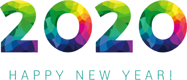 New Year Line Font Logo For Happy 2020 Cake PNG Image