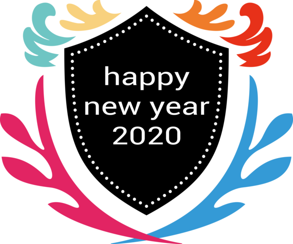 New Year Logo Emblem Font For Happy 2020 Song PNG Image