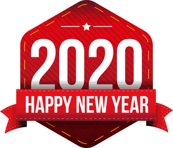 New Year 2020 Logo Font Signage For Happy Gifts PNG Image