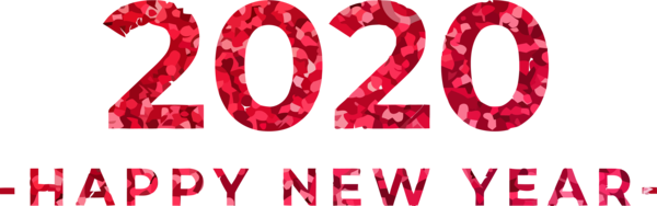 New Year Pink Text Red For Happy 2020 Games PNG Image