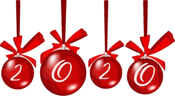 New Year Red Christmas Ornament Holiday For Happy 2020 Goals PNG Image