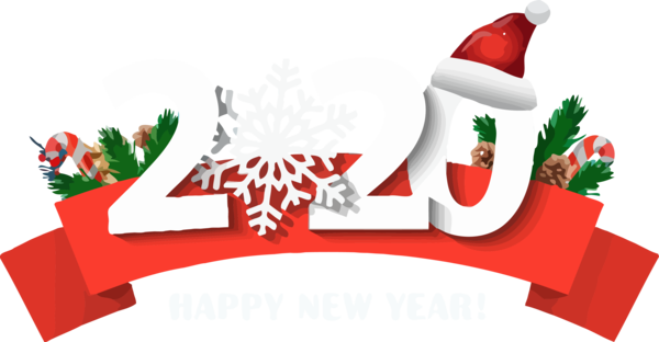 New Year 2020 Santa Claus Christmas Eve Decoration For Happy Lyrics PNG Image