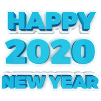 New Year Text Aqua Turquoise For Happy 2020 Activities