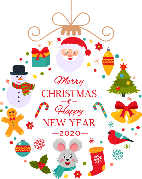 New Year Text Christmas Eve For Happy 2020 Holiday 2020 PNG Image