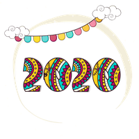 New Year Text Circle Font For Happy 2020 Celebration