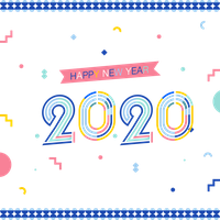 New Year Text Font Blue For Happy 2020 2020