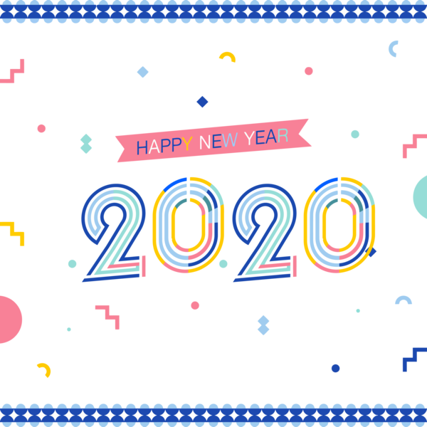 New Year Text Font Blue For Happy 2020 2020 PNG Image