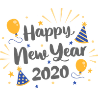 New Year 2020 Text Font Celebrating For Happy Goals