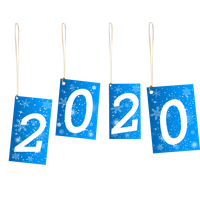 New Year 2020 Text Font Electric Blue For Happy Greeting Cards