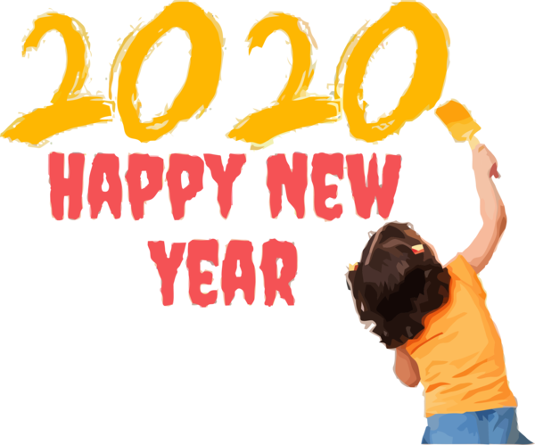 New Year Text Font Happy For 2020 Ecards PNG Image