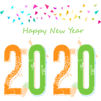 New Year Text Font Line For Happy 2020 Eve Party 2020