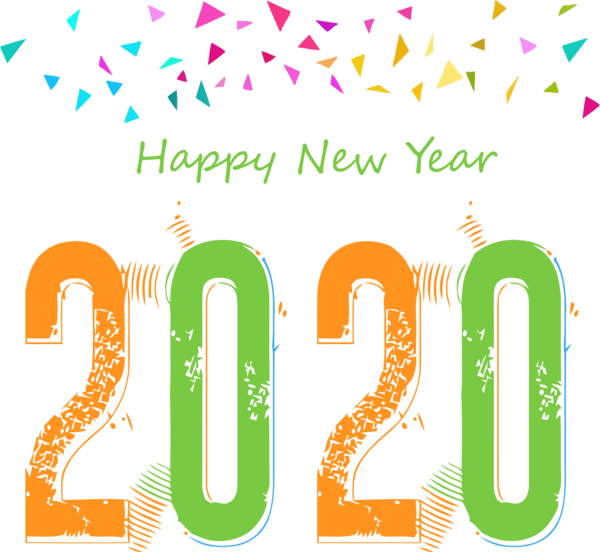New Year Text Font Line For Happy 2020 Eve Party 2020 PNG Image