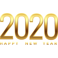 New Year 2020 Text Font Line For Happy Countdown
