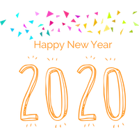 New Year Text Font Line For Happy 2020 Day 2020