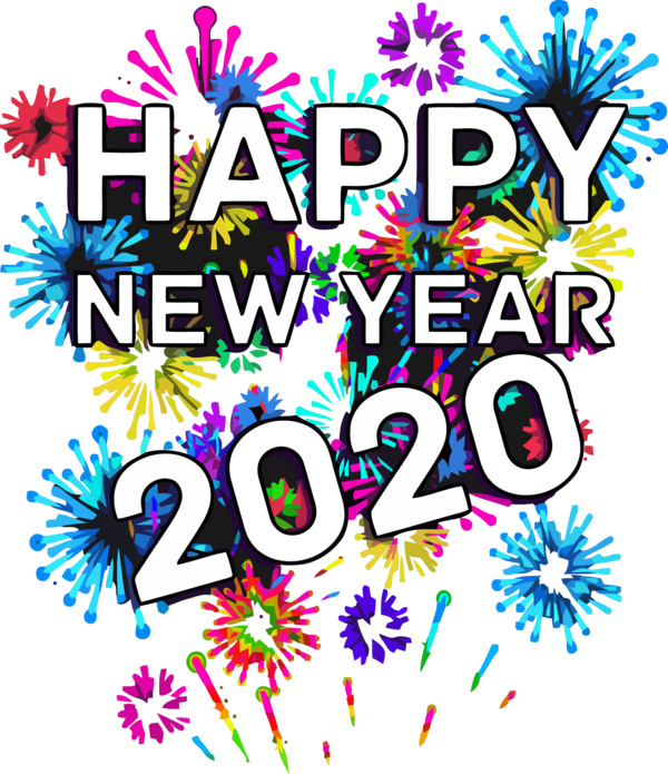 New Year Text Font Line For Happy 2020 Resolutions PNG Image