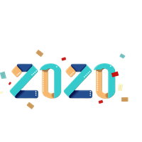New Years 2020 Text Font Line For Happy Year Eve Party 2020