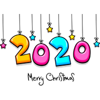 New Year 2020 Text Font Line For Happy Destinations