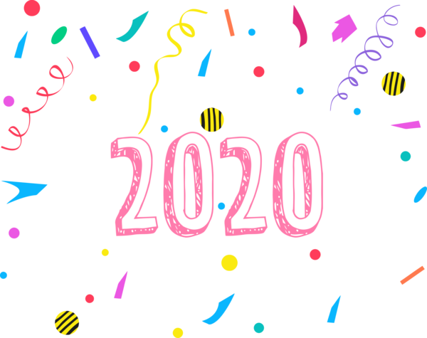 New Year Text Font Line For Happy 2020 Carol PNG Image