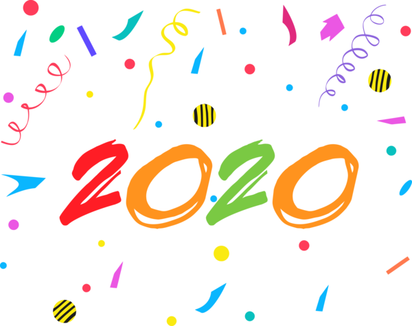 New Year Text Font Line For Happy 2020 Destinations PNG Image