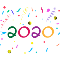 New Year Text Font Line For Happy 2020 Fireworks PNG