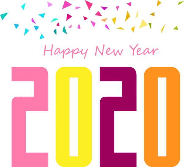 New Year Text Font Line For Happy 2020 Eve PNG Image