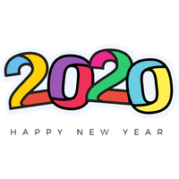New Year Text Font Line For Happy 2020 Countdown PNG