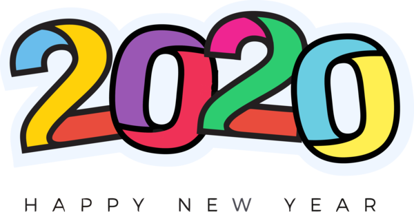New Year Text Font Line For Happy 2020 Countdown PNG Image
