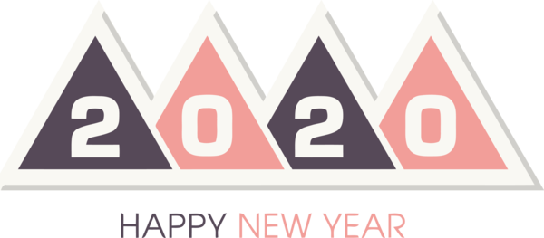 New Year 2020 Text Font Logo For Happy Background PNG Image