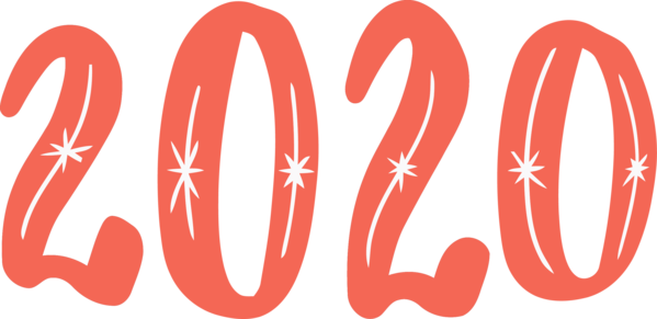 New Year 2020 Text Font Logo For Happy Colors PNG Image