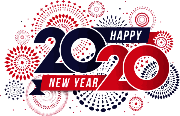 New Year Text Font Logo For Happy 2020 Themes PNG Image
