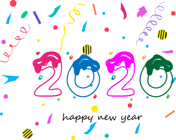 New Year Text Font Pink For Happy 2020 Getaways PNG Image