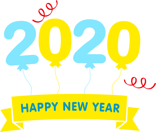 New Years 2020 Text Font Yellow For Happy Year Poem PNG Image